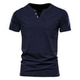 thumbnail image 1 of adviicd Mens T-Shirts Solid Color Cotton V Neck Pocket Button Short Sleeve T Shirt Top T Shirts Men Pack, 1 of 3