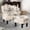 Beige, variant on Ebello Velvet Accent Chair with Ottoman for Living Room, Beige