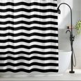 thumbnail image 2 of Black and White Stripe Fabric Shower Curtain Simple Style Washable Shower Curtains for Bathroom, Waterproof Bath Curtain with Hooks Home Decor 72x72in, 2 of 8
