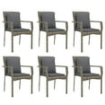 thumbnail image 2 of vidaXL 7 Piece Garden Dining Set with Cushions Grey Poly Rattan, 2 of 5