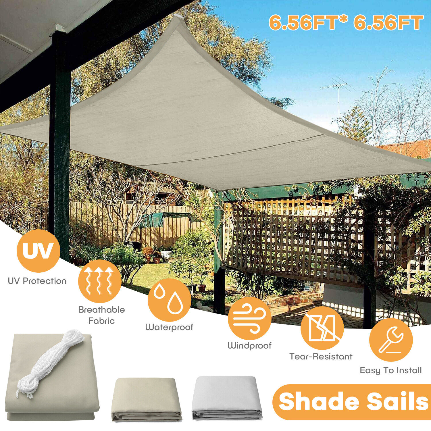 Innens Waterproof Outdoor Shade Sail Patio Awning Garden Pool Sun