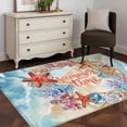 thumbnail image 4 of Summer Time Washable Area Rugs 3'x5', Red Starfish Shell Coral Marine Life Ocean Beach Low Pile Throw Living Room Rug Non-Slip Sturdy Edge Binding Carpet for Indoor Entryway Bedside Kitchen, 4 of 9
