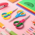 thumbnail image 2 of LIVINGO 3 Pack Pointed Tip Scissors with Cover for Crafts, 5 inches, Pink Yellow Blue, 2 of 7