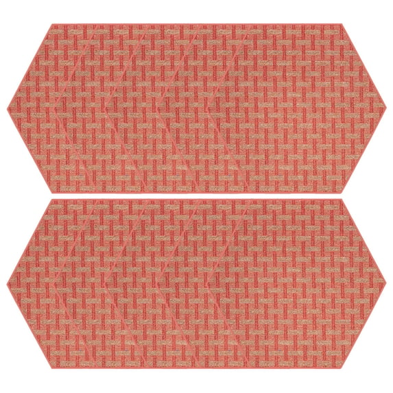 Furnish My Place Union Indoor/Outdoor Commercial Red Color Rug, Pet-Friendly, Home Decor Commercial Rug for Living Room, Bedroom, Wedding, Event, Made in USA, 3' Hexagon - Set of 10