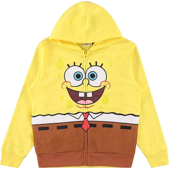 SpongeBob SquarePants Boys Costume Hoodie, Patrick Starfish, Mr Krabs, Squidward Cosplay Dress Up Costume Hoodie Yellow, X-Small