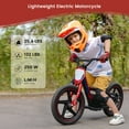 thumbnail image 4 of Lightweight Electric Dirt Bike for Kids, 340W Racing Grade Motorcycle for Ages 5-12, Detachable Battery, Safe Speeds up to 10 mph, 16 inch Tires, Red, 4 of 6