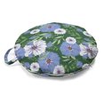 thumbnail image 1 of Floral Round Floor Cushion with Handle, Ceil Blue and White Colored Meadow Flowers Leaves in Spring Garden, Pillow for Living Room & Dorms, 18" Round, Fern Green and Multicolor, by Ambesonne, 1 of 4