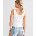 thumbnail image 2 of Billabong Women's Beach Club Distressed Print Cropped Tank Top Tee T-Shirt (Small, White), 2 of 5