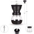 thumbnail image 5 of PARACITY Manual Coffee Bean Grinder with Ceramic Burr, Hand Coffee Grinder Mill Small with 2 Glass Jars(11OZ per Jar) Stainless Steel Handle for Drip Coffee, Espresso, French Press, Turkish Brew, 5 of 7