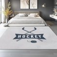 thumbnail image 3 of Washable Area Rug 2 X 3 ft for Bedroom, Simple Hockey Sports Soft Non Slip Carpet, Light Gray Stain Resistant Non-Shedding Rugs for Dining Room Kids Playroom Office Decor, 3 of 7