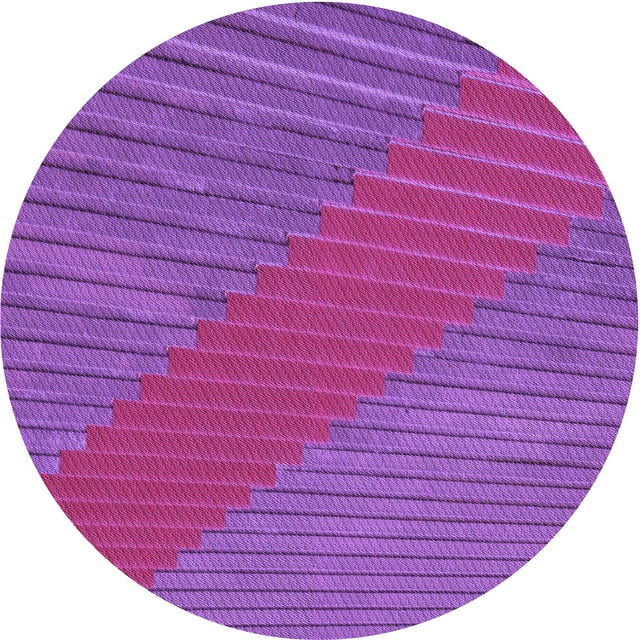 Ahgly Company Machine Washable Indoor Square Transitional Medium Violet Red Pink Area Rugs, 3' Square