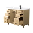 thumbnail image 2 of Wyndham Collection WCH757542SHBCCUNSMXX 42 in. Janna Single Bathroom Vanity in White Oak, Carrara Cultured Marble Countertop - Undermount Square Sink - Matte Black Trim, 2 of 5