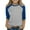 Gray, variant on fnnxnal Big Girls 9T Blue Baseball Tee - Color Block 3/4 Sleeve, Polyester Spandex, Machine Washable Durable Kids Everyday Shirt
