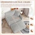 thumbnail image 4 of FFH Oversized Accent Chair with Ottoman, Lounge Chair Chenille Armchair Indoor, Cloud Sofa Chair for Living Room, Bedroom, Light Gray, 4 of 7