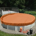 thumbnail image 4 of Sunshades Depot 9 Ft Orange Round Pool Cover Heavy-Duty Above Ground Pool Winter Covers Wire Rope Hemmed All Edges for Above Ground Swimming Pools, Trampoline Cover (9', Orange), 4 of 5