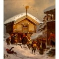 thumbnail image 2 of Tidemand, Adolph 12x13 Gold Ornate Wood Framed with Double Matting Museum Art Print Titled - Traditions of Christmas, 2 of 4