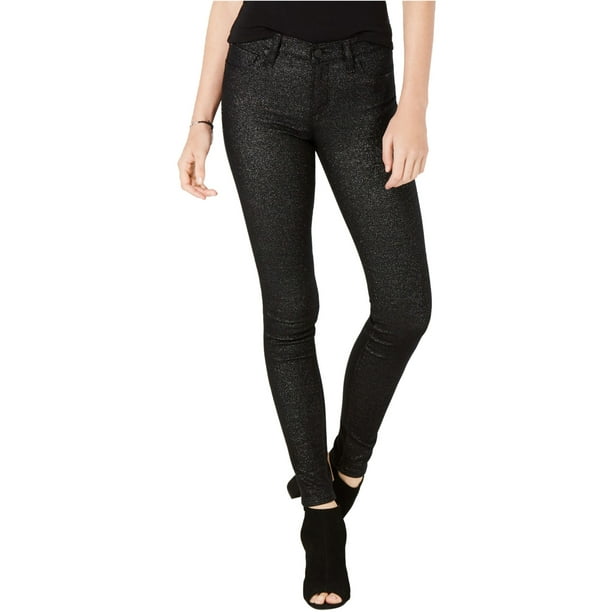 Hudson Womens Nico Glitter Skinny Fit Jeans, Metálico, 27