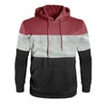 thumbnail image 3 of Chiccall Fleece Hoodies for Men Casual Heavy Colorblock Pullover Sweaters Fall Winter Warm Hooded Drawstring Sweatshirts, 3 of 6