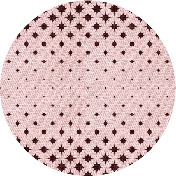 Ahgly Company Indoor Round Patterned IndianRed Area Rugs, 7' Round