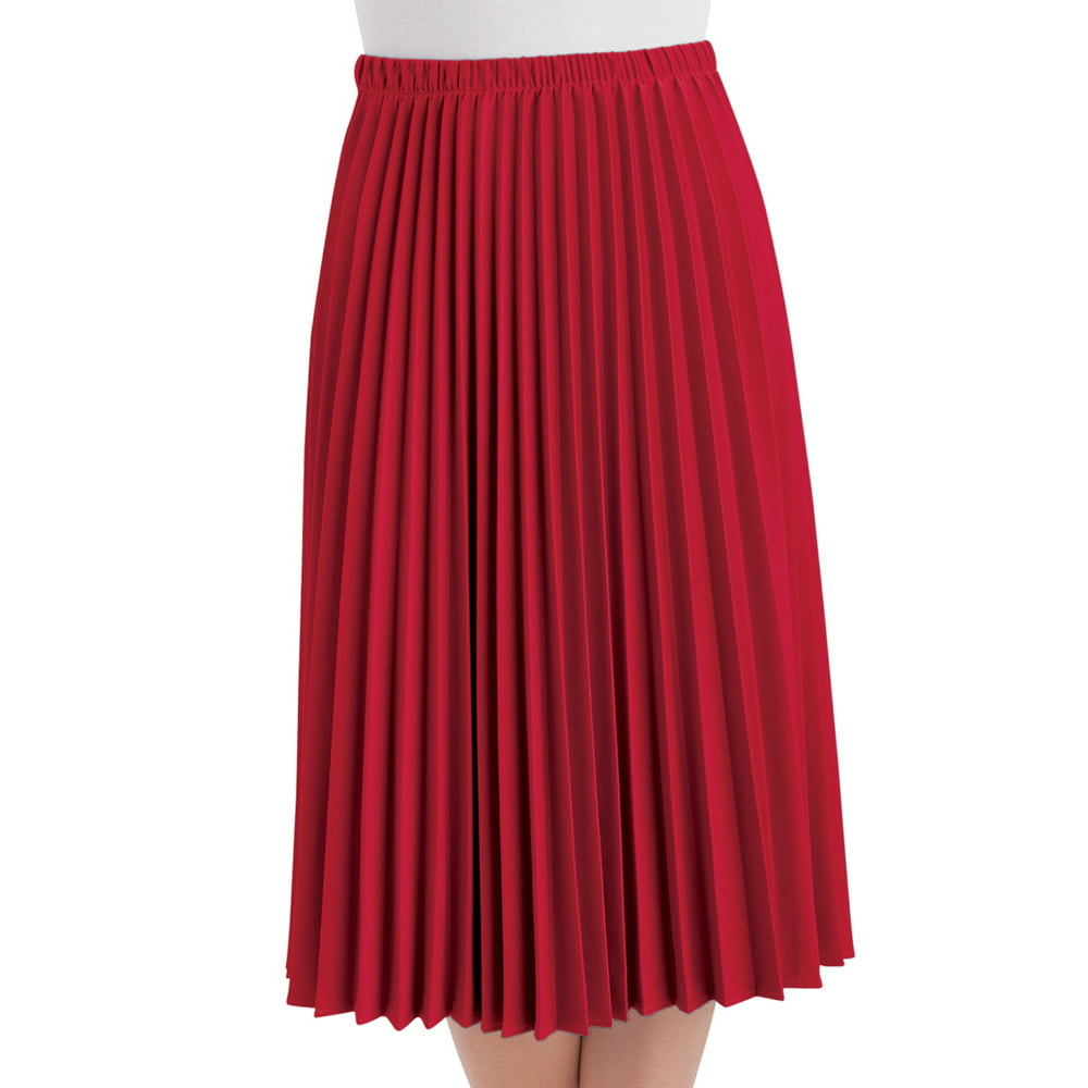 Collections Etc. - Classic Pleated Mid-Length Jersey Knit Midi Skirt ...