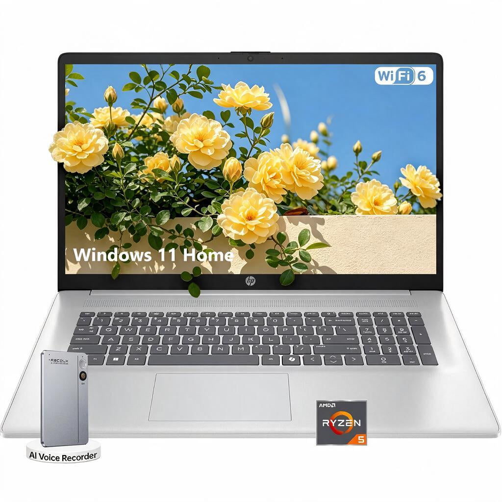 HP 17.3” Business & Student Laptop, AMD Ryzen 5 7430U, 20 GB RAM, 512 GB SSD, Windows 11 Home, w/Accessory