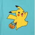 thumbnail image 2 of Girl's Pokemon Halloween Trick-or-Treating Pikachu Graphic Cropped T-Shirt Blue X Small, 2 of 3