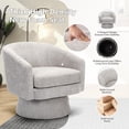 thumbnail image 4 of Qinaqin Light Gris Chenille Swivel Chair con Almacenamiento Space y Madera Frame para Living Sala, 4 of 7