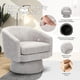 thumbnail image 3 of Light gris chenille swivel chair con almacenamiento space y wood frame para sala de estar, 3 of 8