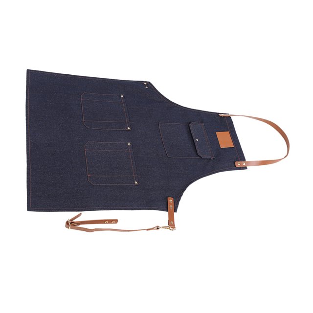 Delantal Con Pechera Vaquera, Correa De Cuero Para Uniforme De Trabajo De Cocinero