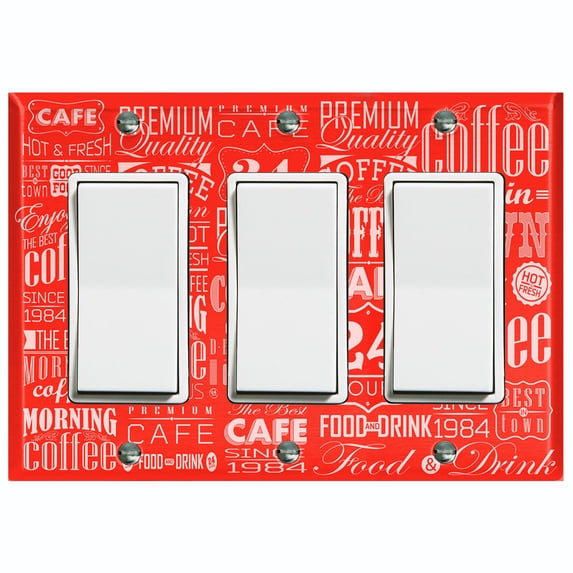 Metal Light Switch Plate Cover Cafe Diner Coffee Sign Red COF037