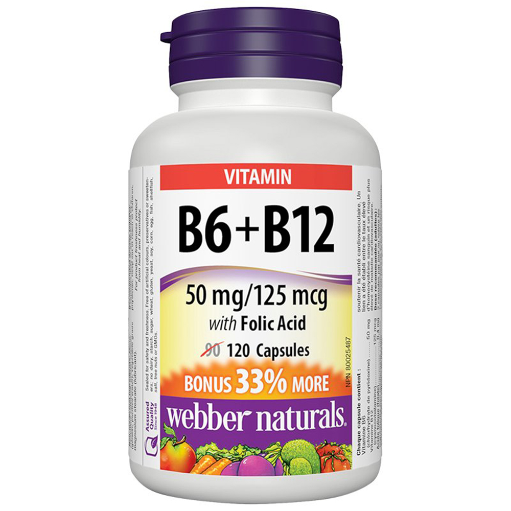 ber Naturals Vitamin B6 & B12 with Folic Acid 90's Walmart Canada