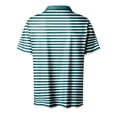 thumbnail image 5 of Striped Polo Shirts for Men Short Sleeve Collar Summer, Men's POLO Shirt Pinstripe, Dark Green s, 5 of 5