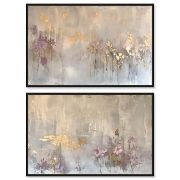 Sienna Gilded Set Canvas Set of 2 Calming Wall Art by Art Remedy, Black Frame, 15 x 10