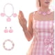 thumbnail image 5 of Muñeca Princesa Niñas Rosa Concha Collar Pulsera Gema Clip Para La Oreja Pendientes Traje, 5 of 5