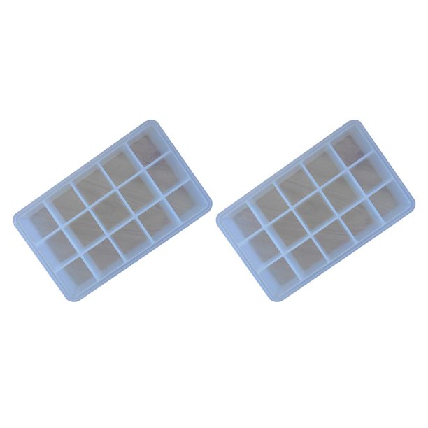 Molde de silicona para cubitos de hielo Billuyoard Claro 2piezas 15 rejillas portátil antiadherente