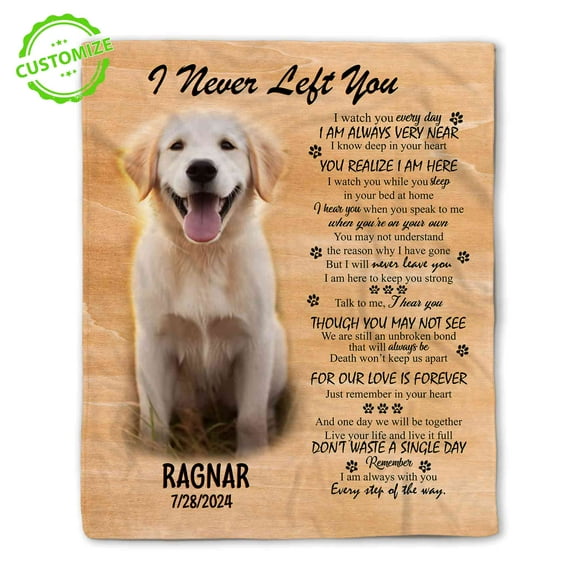 Customizaholic Personalized Memorial Photo Blanket, Pet Memorial Blanket, Dog Memorial Blanket, In Loving Memory Blanket, Dog Sympathy Gifts, Pet Loss Gifts