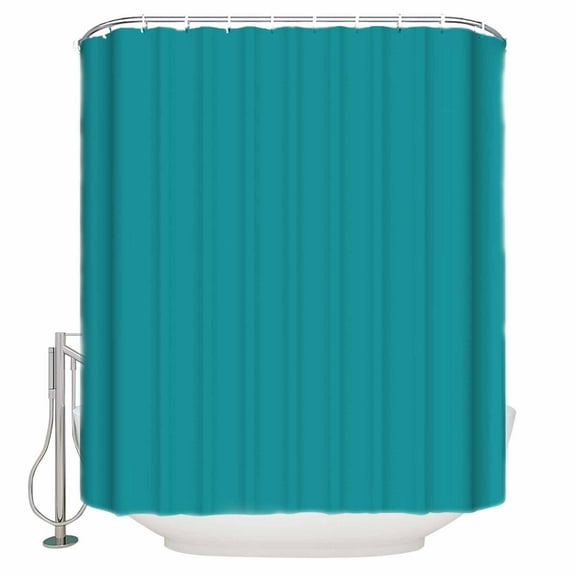 Teal Shower Curtain, 36" x 72", Solid Color Waterproof Bathroom Curtain Washable Shower Curtain Set with 12 Hooks