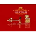thumbnail image 6 of King of Bling's 0.05ct Diamond 925 Sterling Silver Yellow Stud Women's/ Men's Square Earrings, 6 of 11
