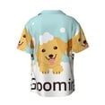 thumbnail image 4 of Goofa Cute Dog In Bathtub1 Printed Men's Casual Short-sleeved Shirt,Lightweight Breathable Button-down,Summer Casual men's top,Versatile Fashion shirt-Medium, 4 of 7