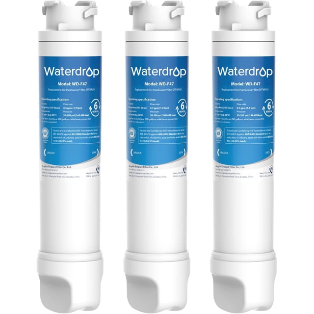 Waterdrop Refrigerator Water Filter Replacement for Frigidaire® EPTWFU01® Pure Source® Ultra II, FPBC2277RF, FPBG2277RF, FGHB2868TP