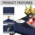 thumbnail image 4 of Square Fitted Table Cover Elastic Tablecloth 3ft Stretch Spandex Table Top Cover for Dining Indoor Outdoor Party Navy 36X36 Inch, 4 of 6