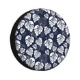 thumbnail image 1 of Fotbe White Leaves Funda de Llanta de Repuesto con Estampado, Engrosada, Ajuste Universal para Jeep, Remolque, RV, SUV, Camión-17 inch, 1 of 6