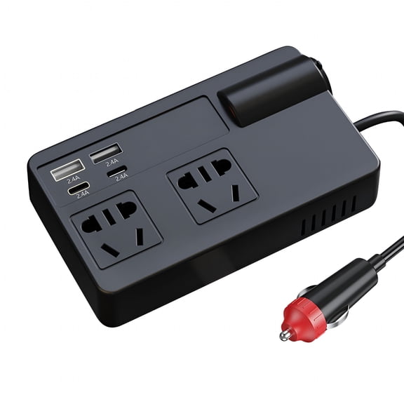 GJX Car Plug Adapter Outlet with PD 30W Type-C & USB-A Port 120W Car Power Inverter
