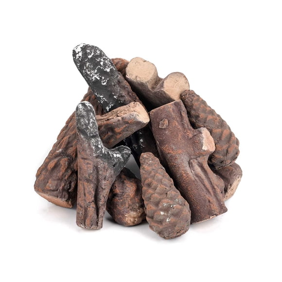 Stanbroil Ceramic Wood Set of Fireplace Logs for All Types of Ventless, Gel, Ethanol, Electric,Gas Inserts, Propane, Indoor or Outdoor Fire