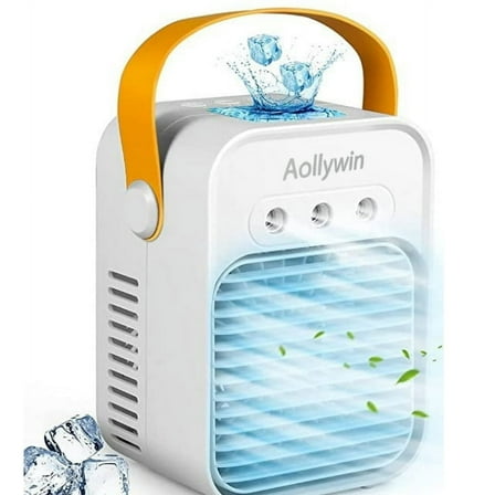 Aollywin Air Cooler Conditioners LED Light Desktop Fan,Effective Evaporative Portable Personal Air Cooler Humidifier,3 Speeds Pure Chill For Bedroom Office Home Study Room