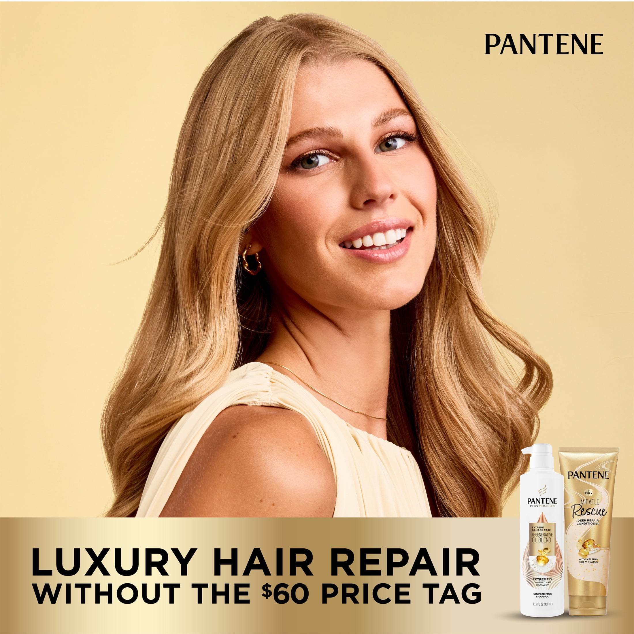 (4 pack) Pantene Pro-V Miracles Shampoo and Deep Conditioner Set, Regenerative Sulfate Free, 13.5 fl oz + 8 fl oz