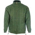 thumbnail image 6 of Aran Woollen Mills Men's Green Relaxed Fit Lined Zip-Up Sweater, Medium, 6 of 7