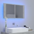 thumbnail image 2 of vidaXL LED Bathroom Mirror Cabinet Sonoma Oak 31.5"x4.7"x17.7" Acrylic, 2 of 16