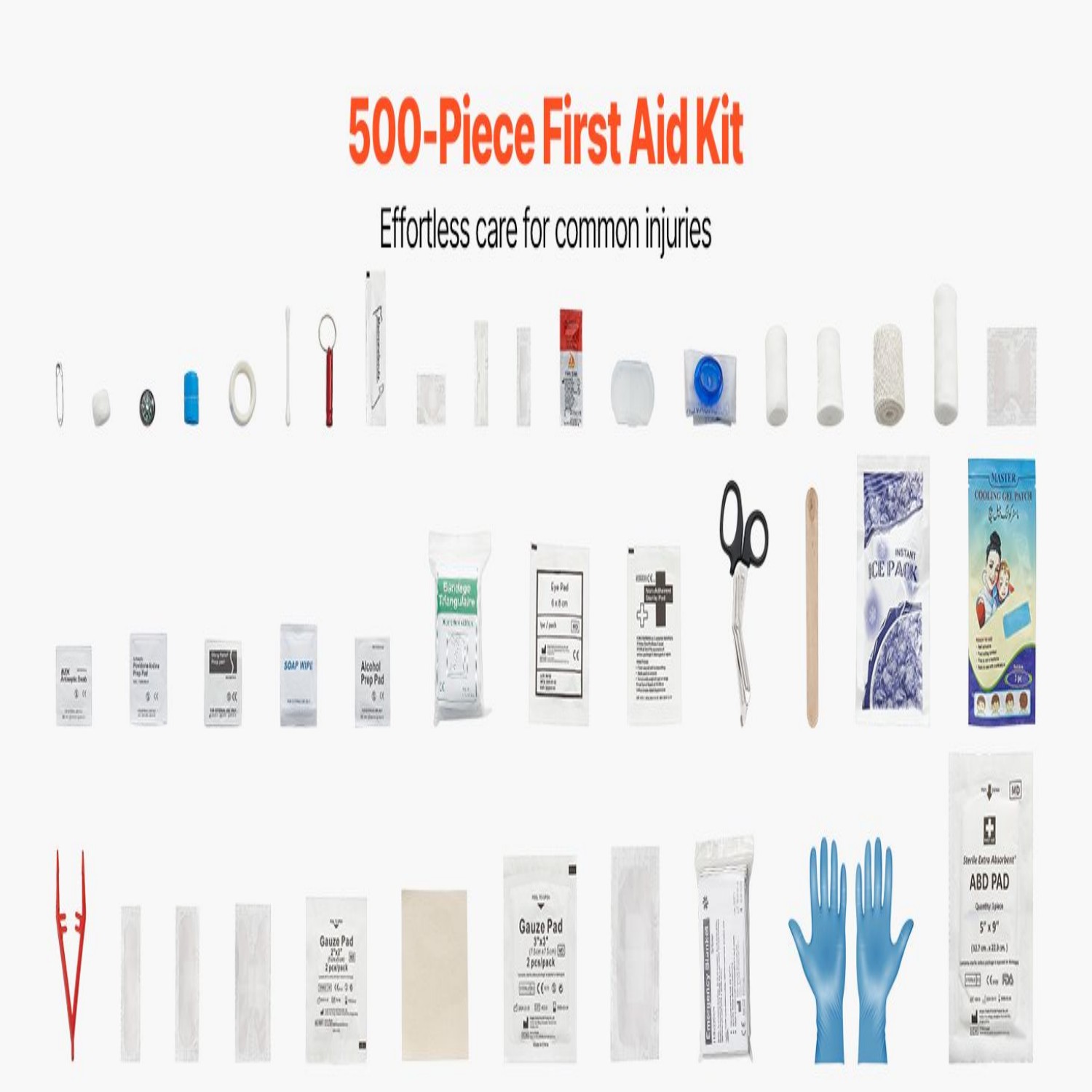 First Aid Kit 500 Pieces Large Survival Bag Emergency Medical Supplies  Car