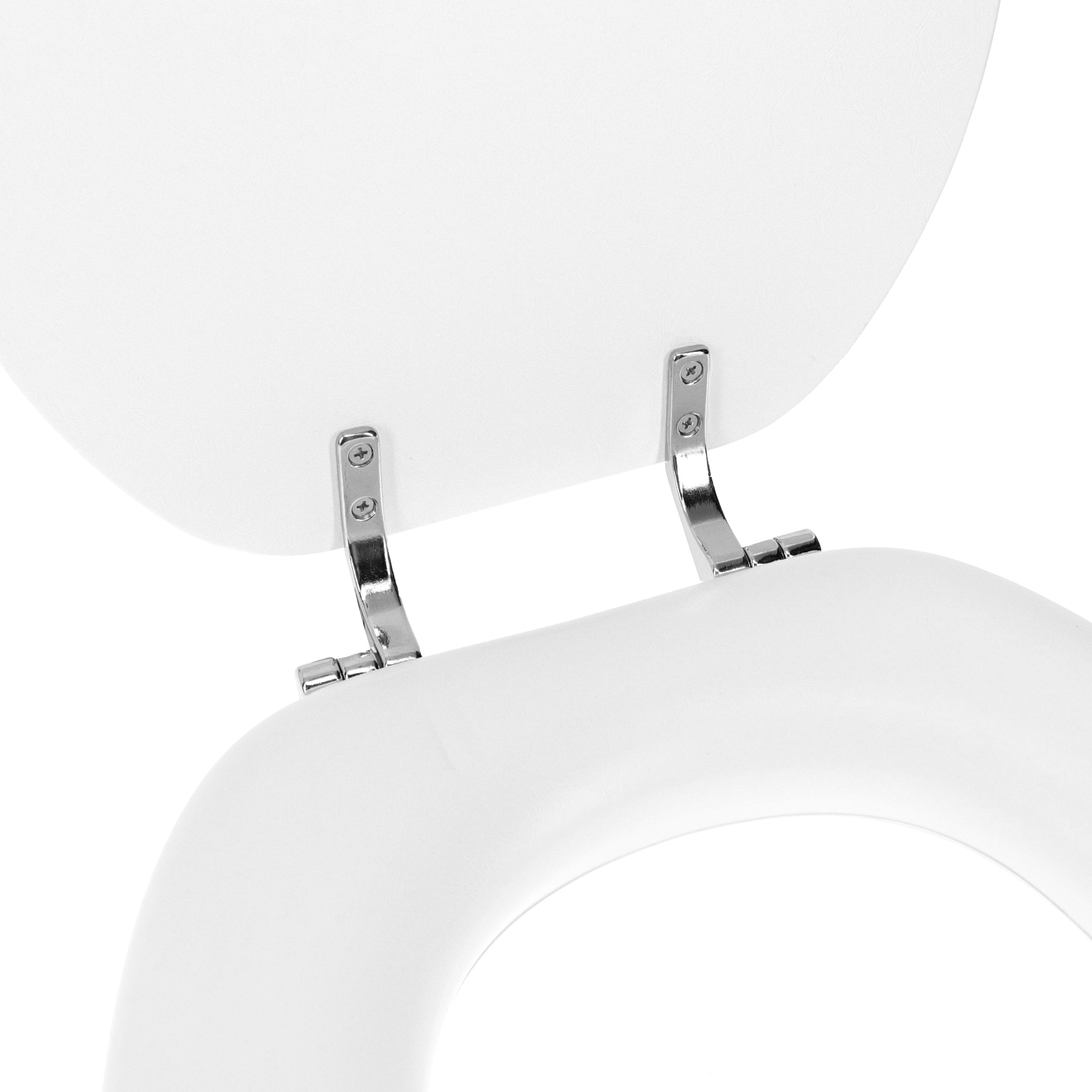 Mainstays Round Memory Foam Toilet Seat with Chrome Hinges, White